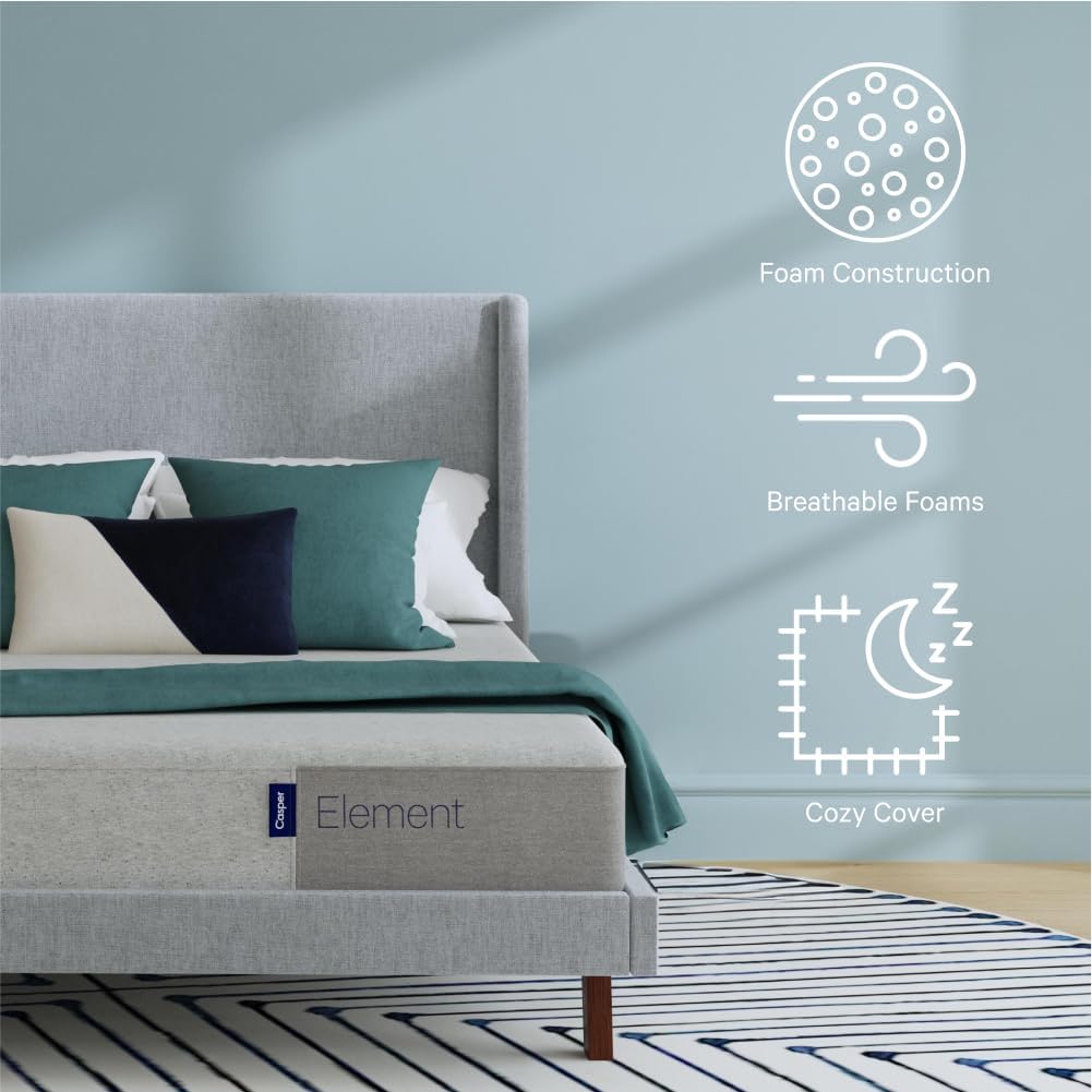 Casper Sleep Element Queen Mattress – Dual Foam Support & Breathable Comfort