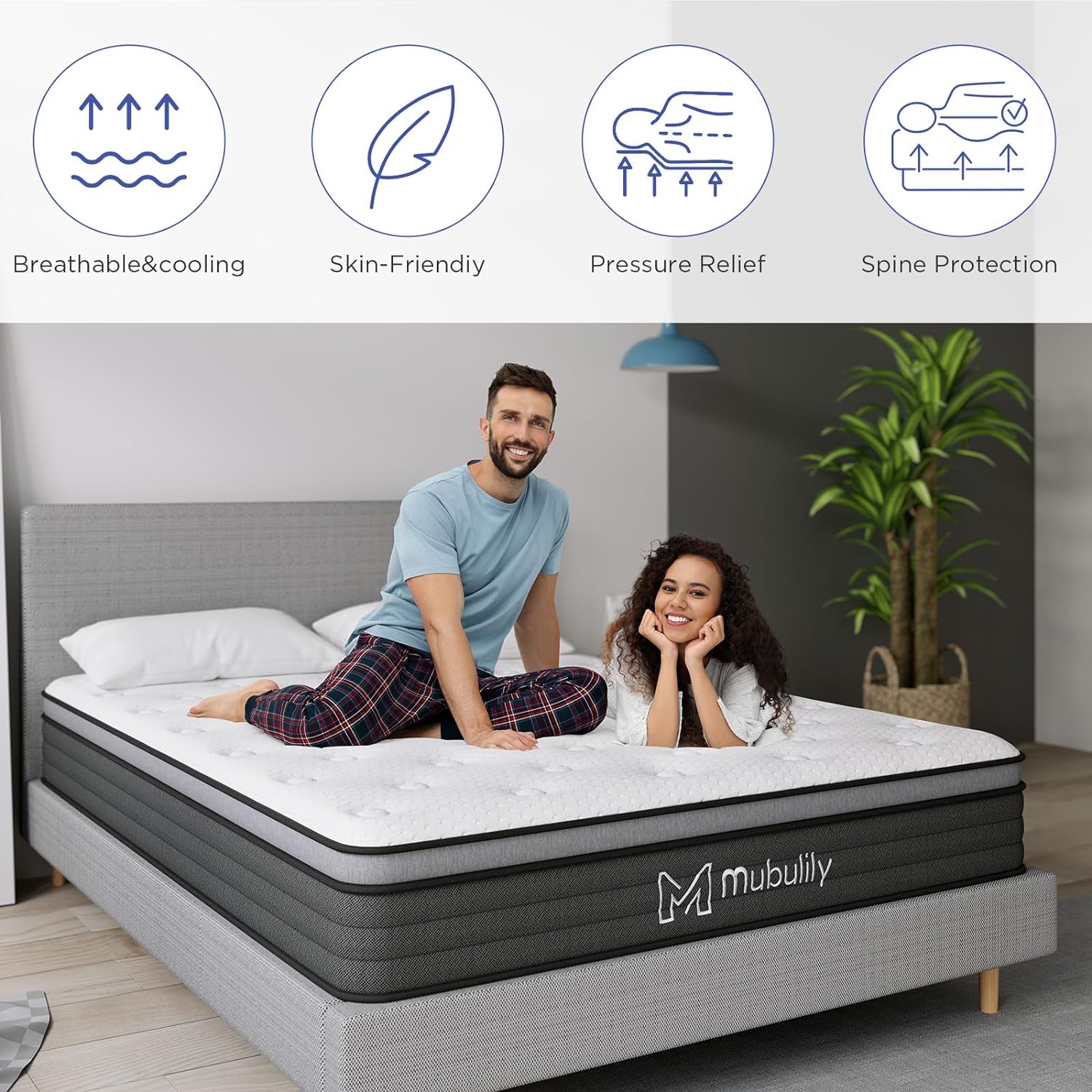 Mubulily 8-Inch Twin Hybrid Mattress