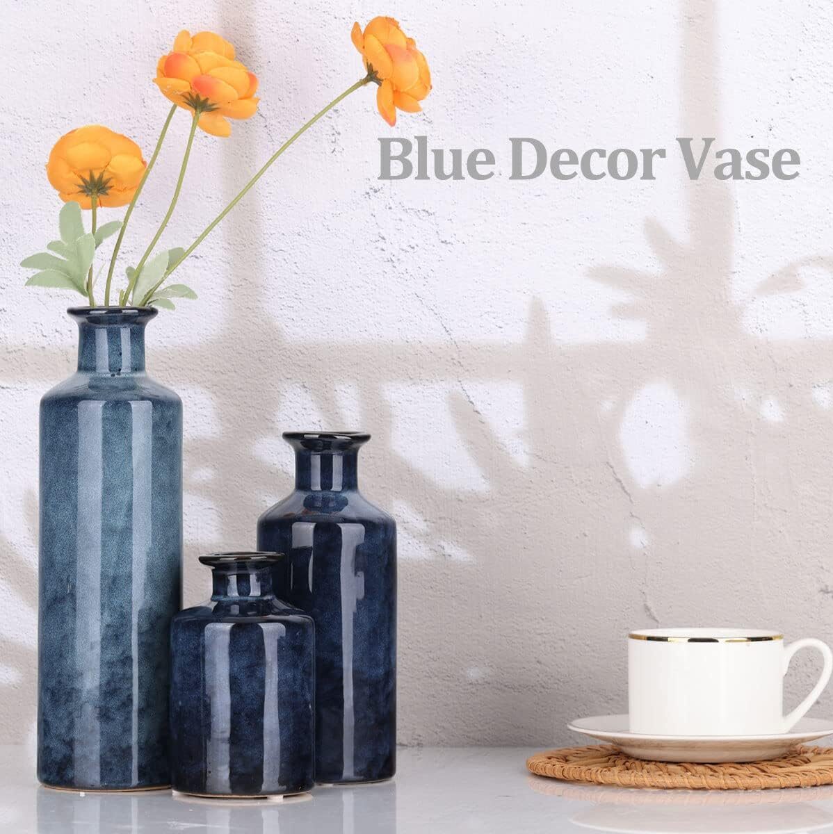 Blue Ceramic Vase Set