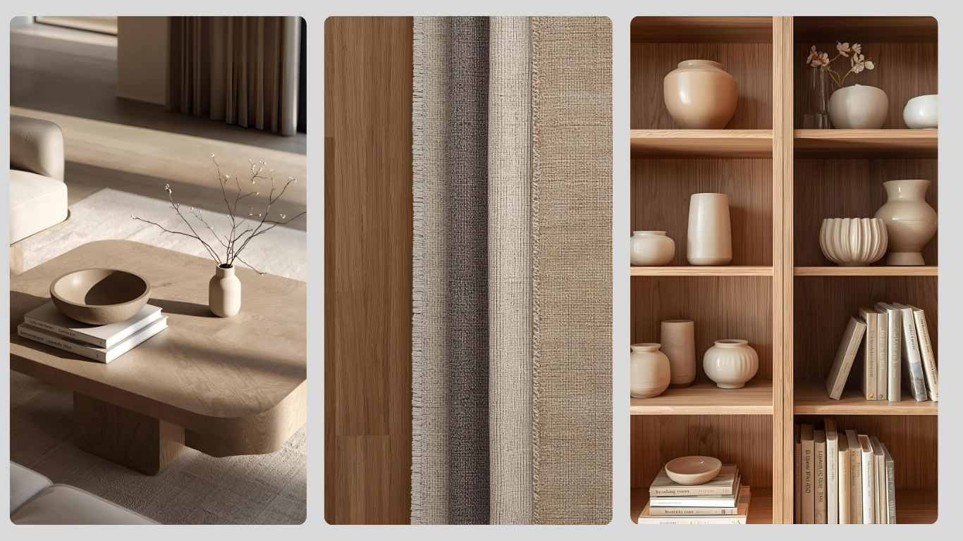 Minimalist coffee table styling with intentional decor pieces