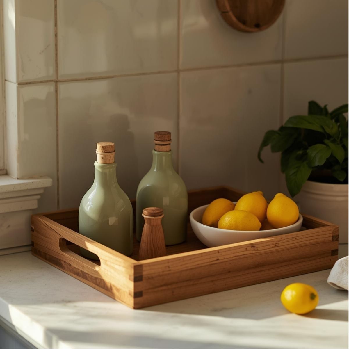 Storage ideas for small apartments with kitchen countertop organization tray